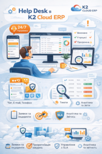 Help Desk в K2 ERP + WMS/CRM/ТОІР: екосистема K2 ERP для росту
