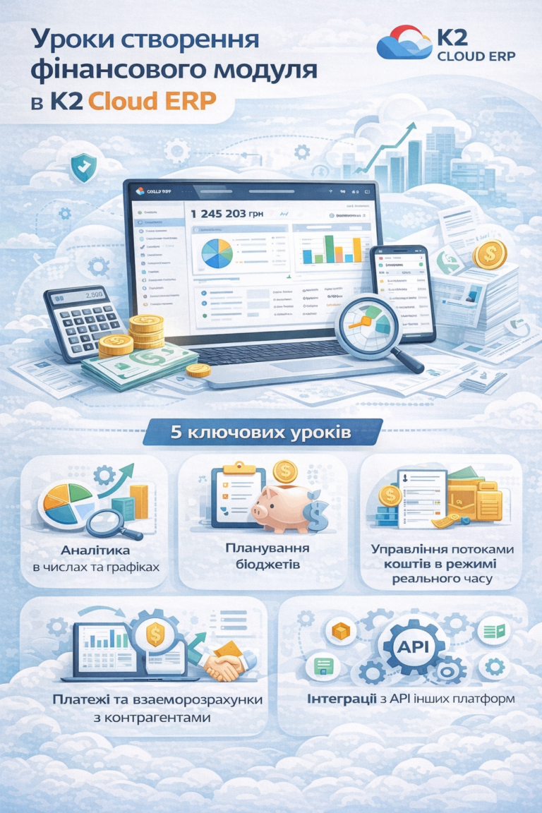 Уроки створення фінансового  модуля в K2 ERP + WMS/CRM/ТОІР: екосистема K2 ERP для росту