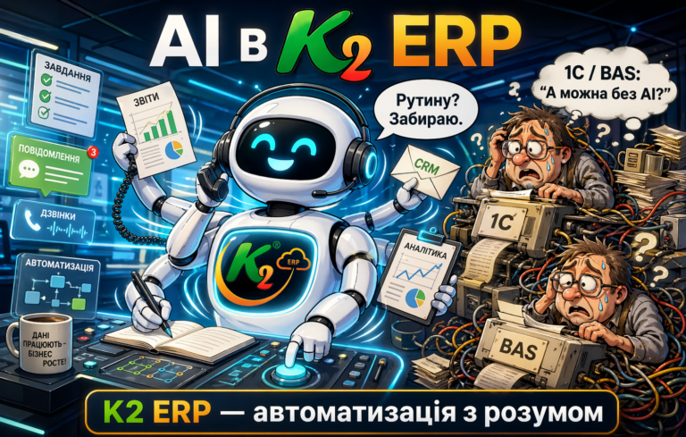 AI в K2 ERP + WMS/CRM/ТОІР: екосистема K2 ERP для росту