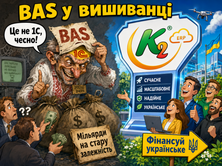 BAS у вишиванці, або 1С, яка сходила на ребрендинг + WMS/CRM/ТОІР: екосистема K2 ERP для росту